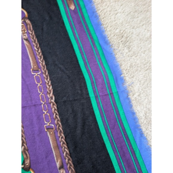 Vintage Lauren Ralph Lauren Silk Scarf *HOLES Equestrian Belt Crest 40" LXVII - Picture 14 of 16
